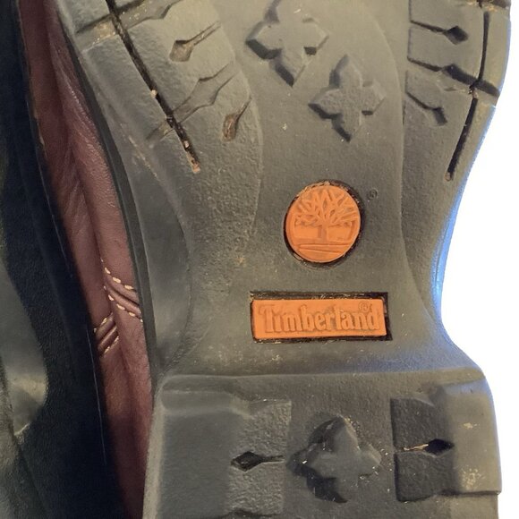 Timberland Waterproof Hiking Boots Womens 7.5 M Burgundy Leather Round Ankle Top - Picture 8 of 10